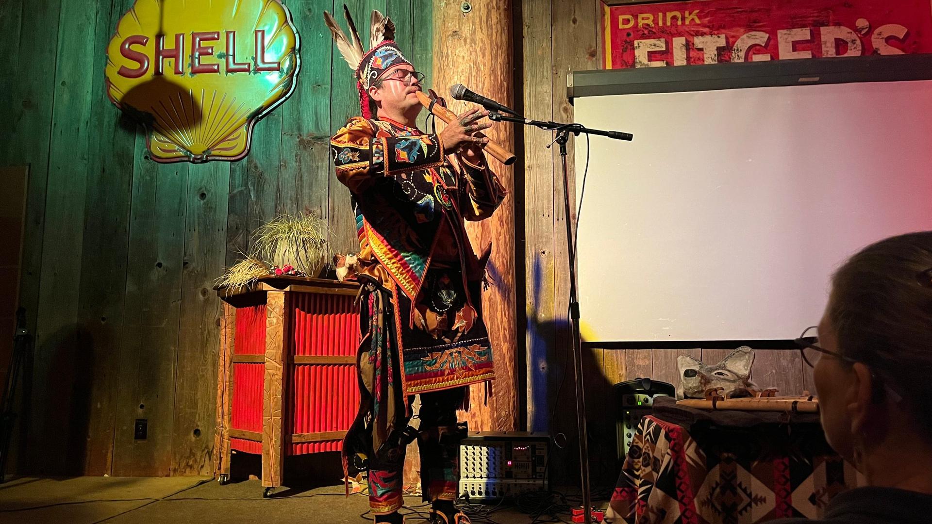 Michael “Laughing Fox” Charette performs at Sawmill Saloon